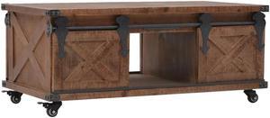 vidaXL Coffee Table Sofa End Table Side Table Solid Wood Fir Brown 35.8 Inch