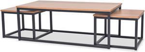 vidaXL Coffee Table Set Couch End Side Table Living Room Furniture 3 Piece Ash