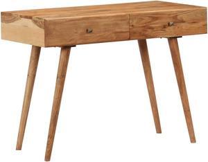 vidaXL Desk Computer Desk Home Office Desk with 2 Drawers Solid Wood Acacia