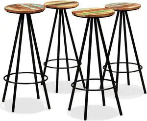 vidaXL Bar Stools Counter Height Stool Island Stool 4 Pcs Solid Reclaimed Wood