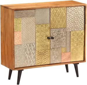 vidaXL Sideboard Bar Buffet Cabinet Console Table with Doors Solid Wood Acacia