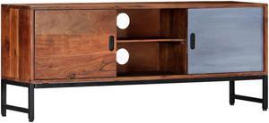 vidaXL Solid Acacia Wood TV Cabinet Sturdy 47.2" Steel TV Drawer Stand Unit
