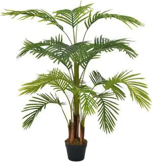 vidaXL Artificial Tree Faux Tropical Palm Decorative Palm with Pot Green 47.2"