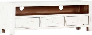 vidaXL TV Stand TV Unit Sideboard TV Console Cabinet White Solid Acacia Wood