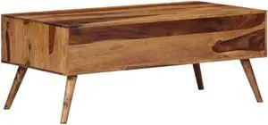 vidaXL Coffee Table 39.4"x19.7"x15.4" Solid Sheesham Wood