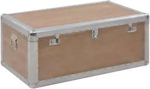 vidaXL Storage Cabinet Tool Chest with Locking System Storage Trunk Solid Wood
