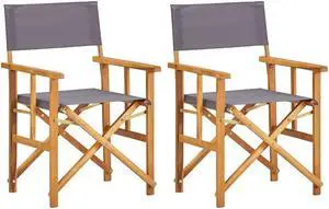 vidaXL Director's Chair 2 Pcs Camping Chair for Outdoor Garden Solid Wood Acacia