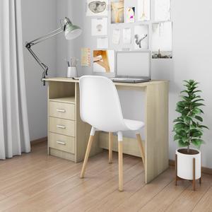 vidaXL Desk with Drawers Standing Computer Desk Sonoma Oak Engineered Wood