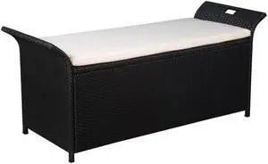 vidaXL Patio Bed Outdoor Patio Wicker Daybed with Parasol Brown Poly Rattan