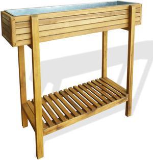 vidaXL Raised Garden Bed Raised Flower Bed with Shelf Plant Box Solid Wood