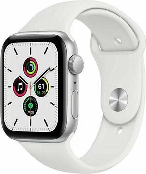 Refurbished Apple Watch Series 6 44mm Silver Aluminum Case with White Sport Band GPS M00D3LLA A2292