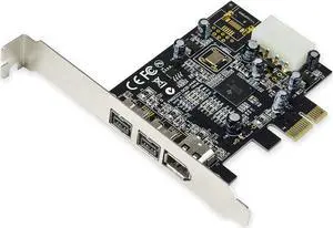 Syba SY-PEX30016 3 Port IEEE 1394 Firewire 1394B & 1394A PCIe 1.1 x1 Card TI XIO2213B Chipset Requires Legacy Driver for Windows 8 10( Pack of 2 )