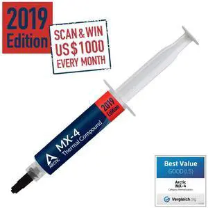 ARCTIC MX-4 2019 Edition - Thermal Compound Paste - Carbon Based High Performance - Heatsink Paste - Thermal Compound CPU for All Coolers, Thermal Interface Material - High Durability - 20 Grams ARCTIC MX-4 2019 Edition - Thermal Compound Paste - Carbon Based High Performance - Heatsink Paste - Thermal Compound CPU for All Coolers, Thermal Interface Material - High Durability - 20 Grams