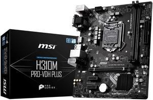 MSI PRO H310M PRO-VDH PLUS LGA 1151 (300 Series) Intel H310 SATA 6Gb/s Micro ATX Intel Motherboard