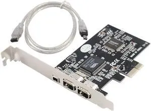 Tan QY 1394 Firewire Card,PCIe 3 Ports 1394A Firewire Expansion Card, PCI Express (1X) to External IEEE 1394 Adapter Controller (2 x 6 Pin + 1 x 4 Pin) for Desktop PC and DV Connection Tan QY 1394 Firewire Card,PCIe 3 Ports 1394A Firewire Expansion Card, PCI Express (1X) to External IEEE 1394 Adapter Controller (2 x 6 Pin + 1 x 4 Pin) for Desktop PC and DV Connection