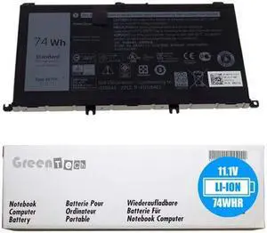New 357F9 battery for Dell Inspiron 15 7559, Inspiron I7559 - GreenTech 11.1V 74Whr 3-Cell Primary Battery 071JF4 71JF4