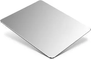 HONKID Metal Aluminum Mouse Pad Office and Gaming Thin Hard Mouse Mat Double Sided Waterproof Fast and Accurate Control Mousepad for Laptop Computer and PC9.05x7.08 Silver