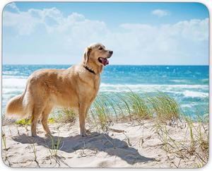 ABin Golden Retriever on a Sandy Dune Overlooking Tropical Beach Mouse pad Mouse Pad The Office Mat Mouse Pad Gaming Mousepad Nonslip Rubber Backing