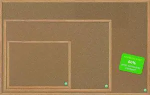 MasterVision Earth Cork Board 2 x 3 Feet, MDF Oak Frame (SB0420001233)