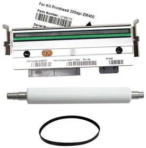 New A+ Quality 300dpi 79801M Thermal Printhead & Roller & Belt For Ze bra ZM400 305dpi Thermal Bar code Label Printer