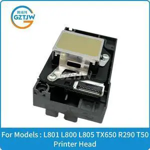 Replacement Printhead Print Head for Epson L801 L800 L805 801 800 805 TX650 650 R290  290 T50 R330 330 Printer(Black)
