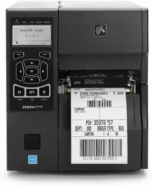 Ze bra ZT410 Direct Thermal/Thermal Transfer Printer - Monochrome - Desktop - Label Print - 4.09" Print Width - Peel Facility - 14 in/s Mono - 300 dpi - Bluetooth - USB - Serial - Ethernet - LCD