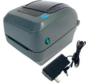 Ze bra GX430T Thermal Transfer Bar code Printer 300 dpi USB Serial GX43-102510-000, Bundle with AC Adapter
