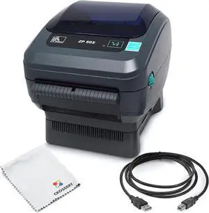 Ze bra ZP505 Thermal Label Printer Bundle - Includes The Ze bra Thermal Printer ZP 505, USB Cable and Microfiber Cloth - USB, Serial, and Parallel Connectivity, 203 DPI Resolution
