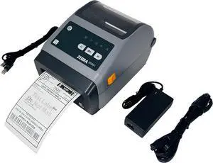 Ze bra ZD621 ZD6A042-D21F00EZ Direct Thermal Label Printer Cutter USB LAN BT, Bundle with AC Adapter USB and Ethernet Cables