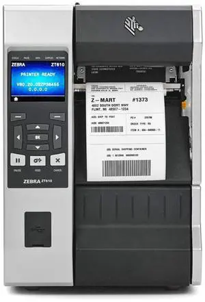 Ze bra ZT610 Label Printer with USB, Serial, Ethernet & Bluetooth Interfaces P/N: ZT61046-T010100Z
