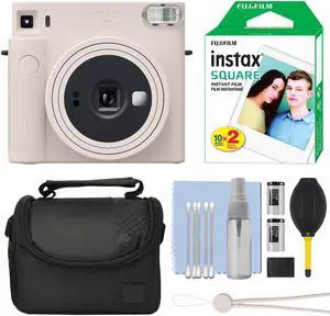 Fujifilm Instax Square SQ1 Fuji Instant Film Camera Chalk White + 20 Film Bundle