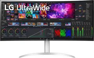 LG 40WP95C-W 39.7 UltraWide Curved WUHD (5120 x 2160) 5K2K Nano IPS Display DCI-P3 98% with HDR10 Thunderbolt 4 with 96W PD 3-Side Virtually Borderless Design Tilt/Height/Swivel Stand Silver LG 40WP95C-W 39.7 UltraWide Curved WUHD (5120 x 2160) 5K2K Nano IPS Display DCI-P3 98% with HDR10 Thunderbolt 4 with 96W PD 3-Side Virtually Borderless Design Tilt/Height/Swivel Stand Silver