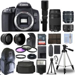 Canon EOS 850D Camera+ 6 Lens 18-55mm STM, 70-300mm, 50mm, 500mm + 24GB PRO KIT!