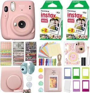Fujifilm Instax Mini 11 Instant Film Camera Blush Pink + 40 Film Deluxe Bundle
