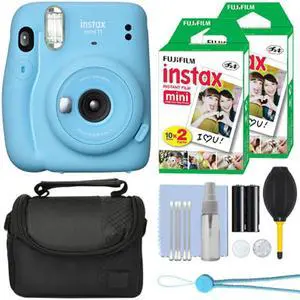 Fujifilm Instax Mini 11 Instant Film Camera Sky Blue + 40 Film Accessory Kit