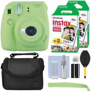 Fujifilm Instax Mini 9 Instant Film Camera Lime Green  40 Film Accessory Kit