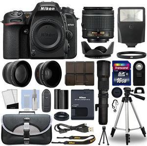 Nikon D7500 Digital SLR Camera  4 Lens 1855mm VR  500mm  16GB Telephoto Kit