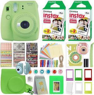 Fujifilm Instax Mini 9 Instant Film Camera Lime Green  40 Film Deluxe Bundle