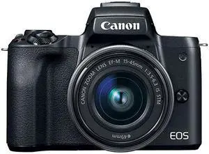 Canon EOS M50 Mirrorless Digital Camera with 15-45mm EF-M IS STM Lens Black