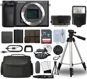 Sony Alpha a6400 Mirrorless 4K Digital Camera & 16-50mm Lens Black + 32GB Bundle