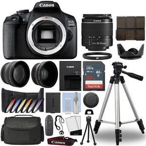 Canon EOS 2000D  Rebel T7 DSLR Camera  1855mm 3 Lens Kit 32GB Best Value Kit