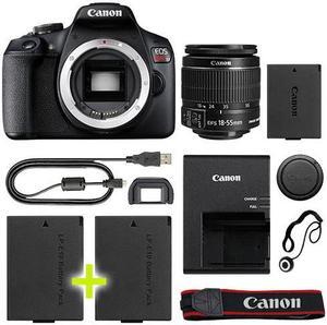 Canon EOS Rebel T7 / 2000D DSLR Camera with 18-55mm IS II Lens+ Backup Power Kit