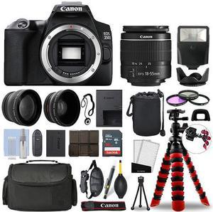 Canon EOS 250D/ Rebel SL3 DSLR Camera with 18-55mm Lens (Black) (3453C002)  + EOS Bag + Sandisk Ultra 64GB Card + Cleaning Set And More 