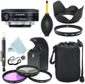 Canon EF-S 24mm f/2.8 STM Lens + Filter Kit + Accessory kit