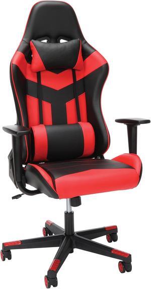 Essentials Collection High Back PU Leather Gaming Chair, in Red (ESS-6075-RED)