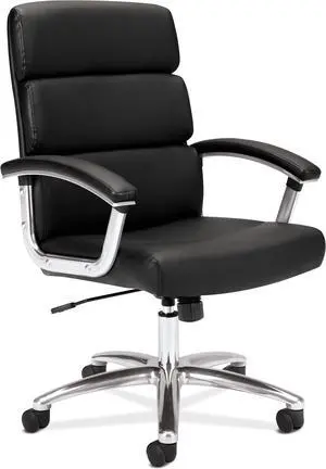 Basyx VL103 Series Executive Mid-Back Chair Black Leather VL103SB11