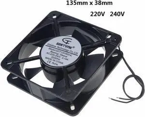 1 pcs 2 Wire Without Connector 220V 240 Volt 135 135x38mm Metal Cooling Fan 13cm