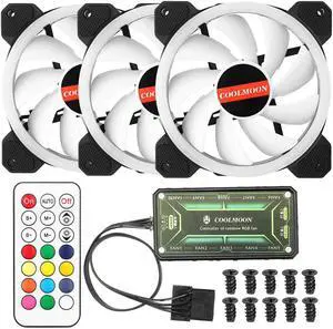 3pcs LED RGB Adjust Fan Cooler Computer PC Case Cooling Fan Speed 120mm Quiet IR Remote Control Computer Cooler Cooling RGB Fan