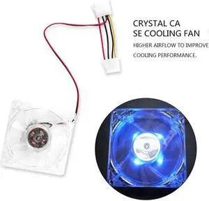 12V 0.20A 80 x 80 x 25 mm pc fan 4 LED Silent PC Computer Case Cooler Cooling Fan Mod blue and colorful light