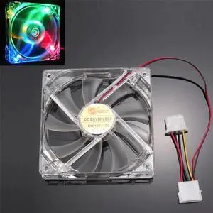 4 LED Colorful Quad Light Neon Clear 120mm PC Computer Case Cooling Fan Mod O.29
